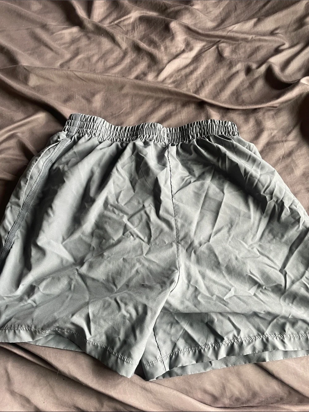Nike Men's Light Gray Athletic Shorts with Elastic Waist